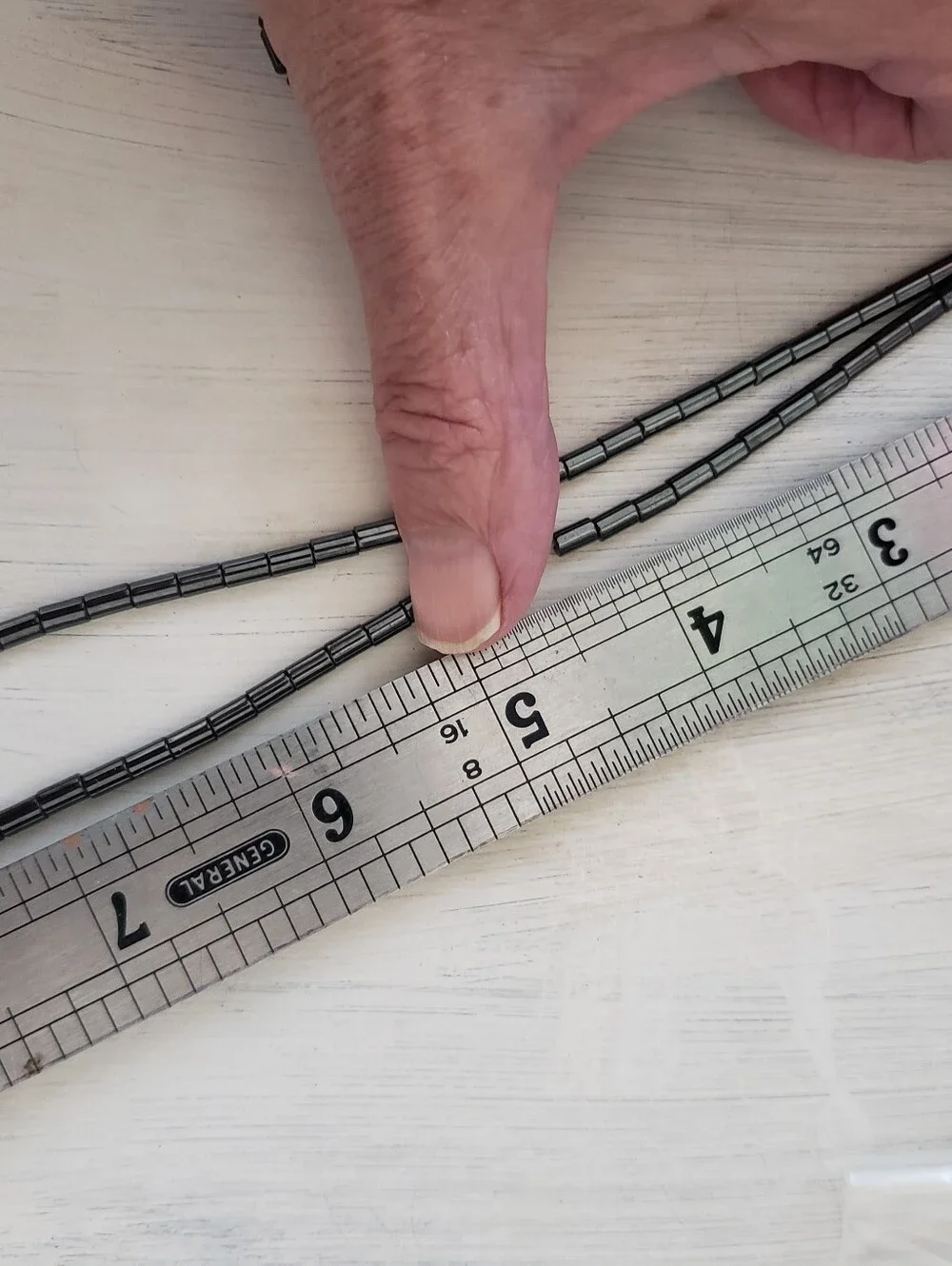hematite tube beads this mirror